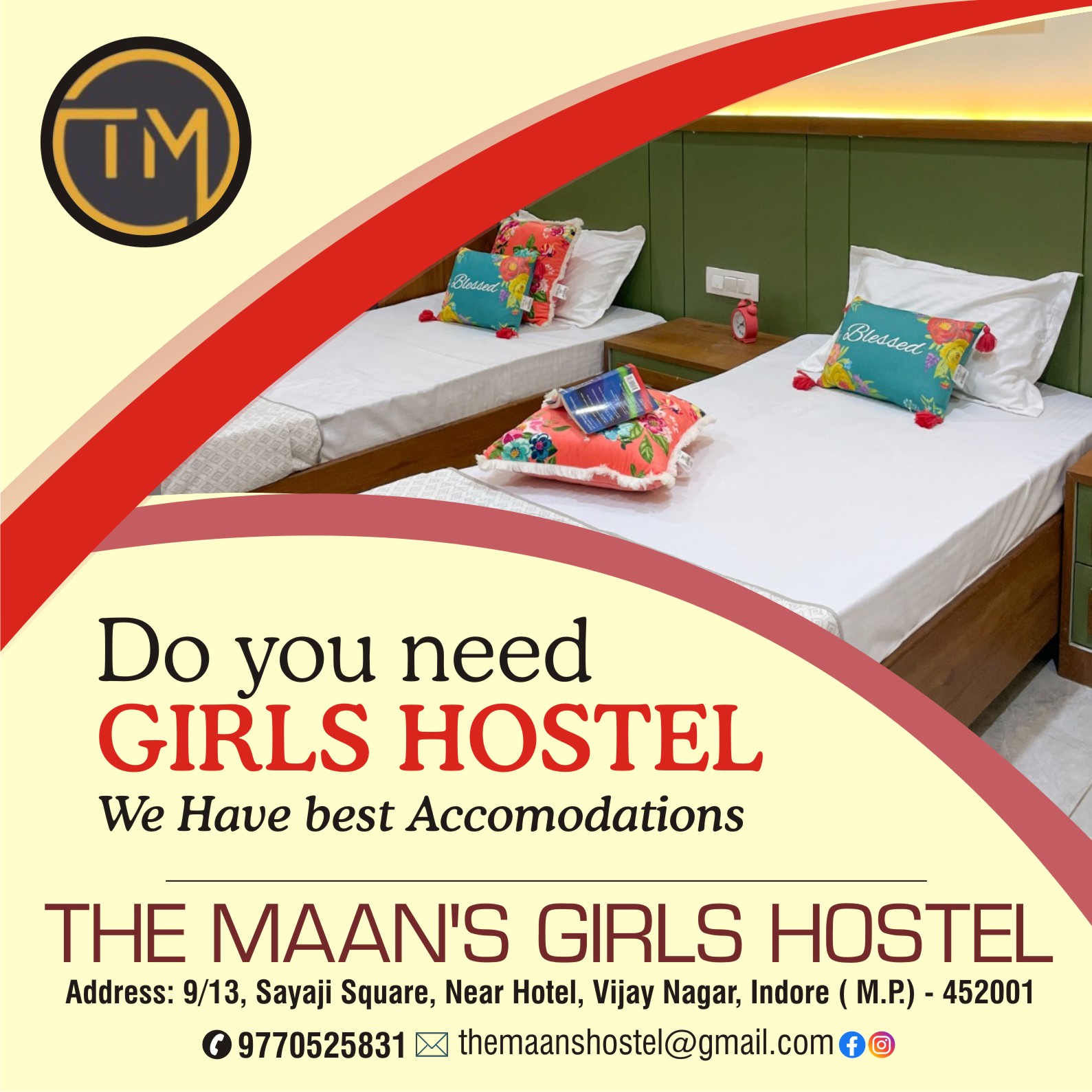 Girls Hostel Near Bapat Square Indore